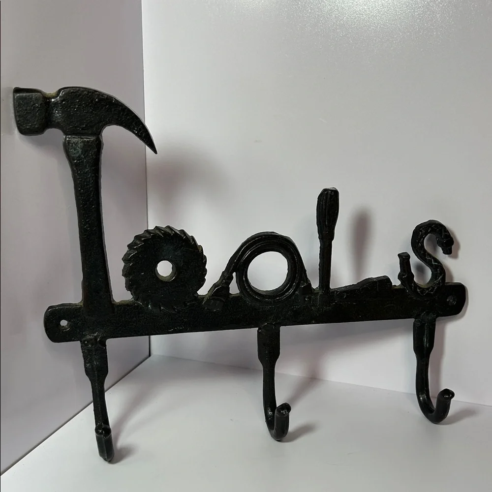 Cast Iron Black Metal Tool-Themed Wall Hook